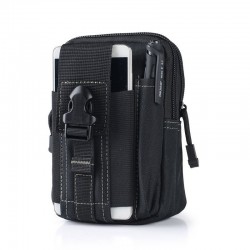 Tactical Small Hanging Bag, Outdoor Leisure Mini Multi-Functional Running Sports Waterproof Mobile Phone Case, Black Tactical Waist Bag