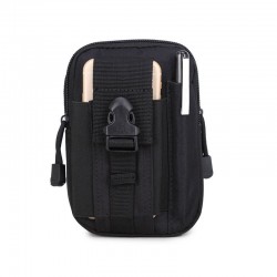 Tactical Small Hanging Bag, Outdoor Leisure Mini Multi-Functional Running Sports Waterproof Mobile Phone Case, Black Tactical Waist Bag